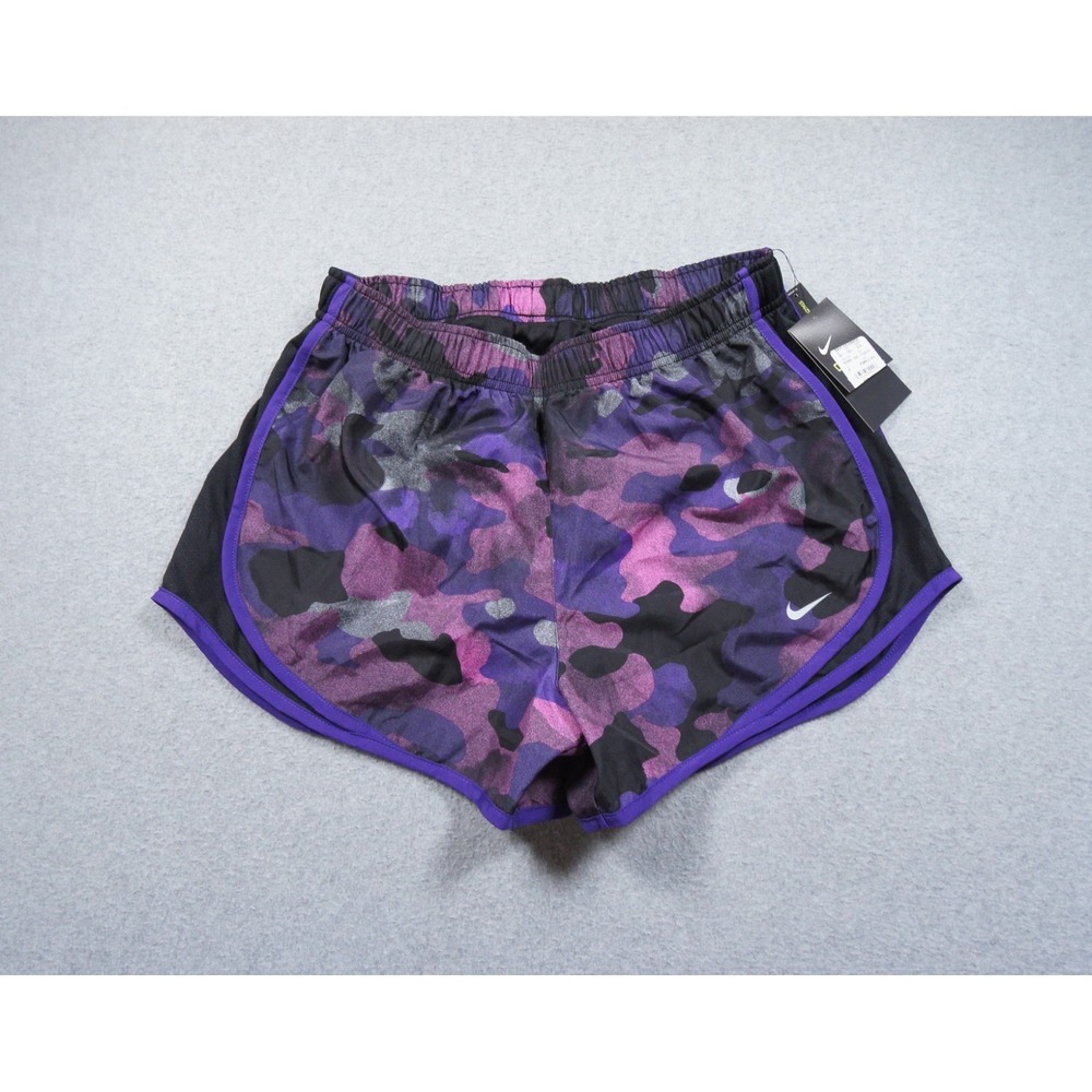 Nike  Shorts Womens Medium Purple Camo Temp Running Dri Fit 3" Lined Active NEW